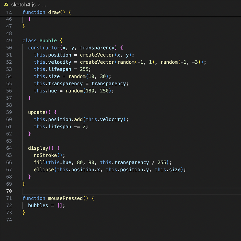 The code of visual effect that interacts with Makey Makey #10