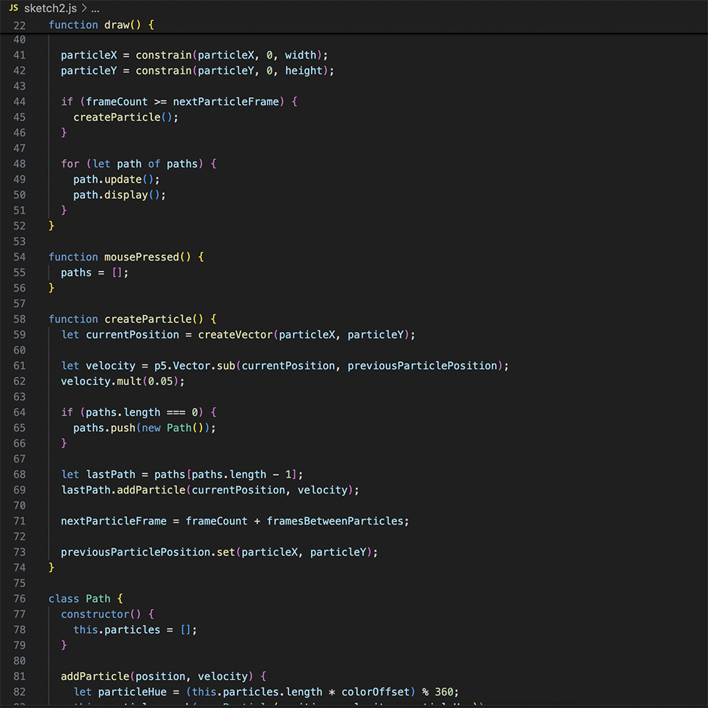The code of visual effect that interacts with Makey Makey #5