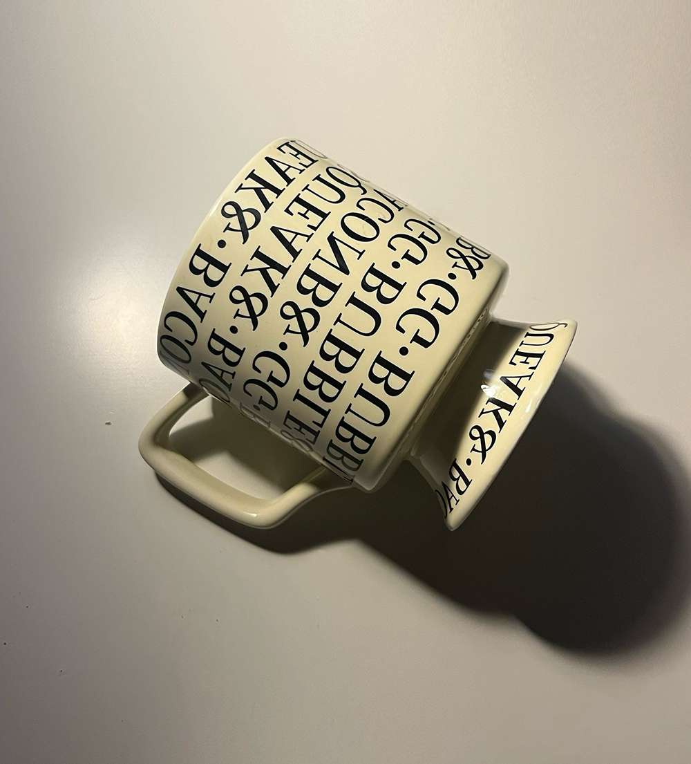 The left side of the cup