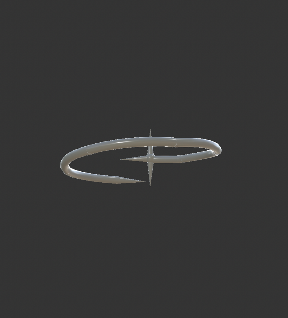 Model of the ring at the front with some details on decorations