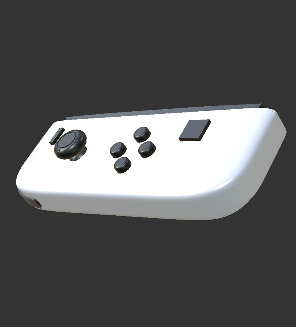 The front of Joy Con (left)'s model in horizontal way