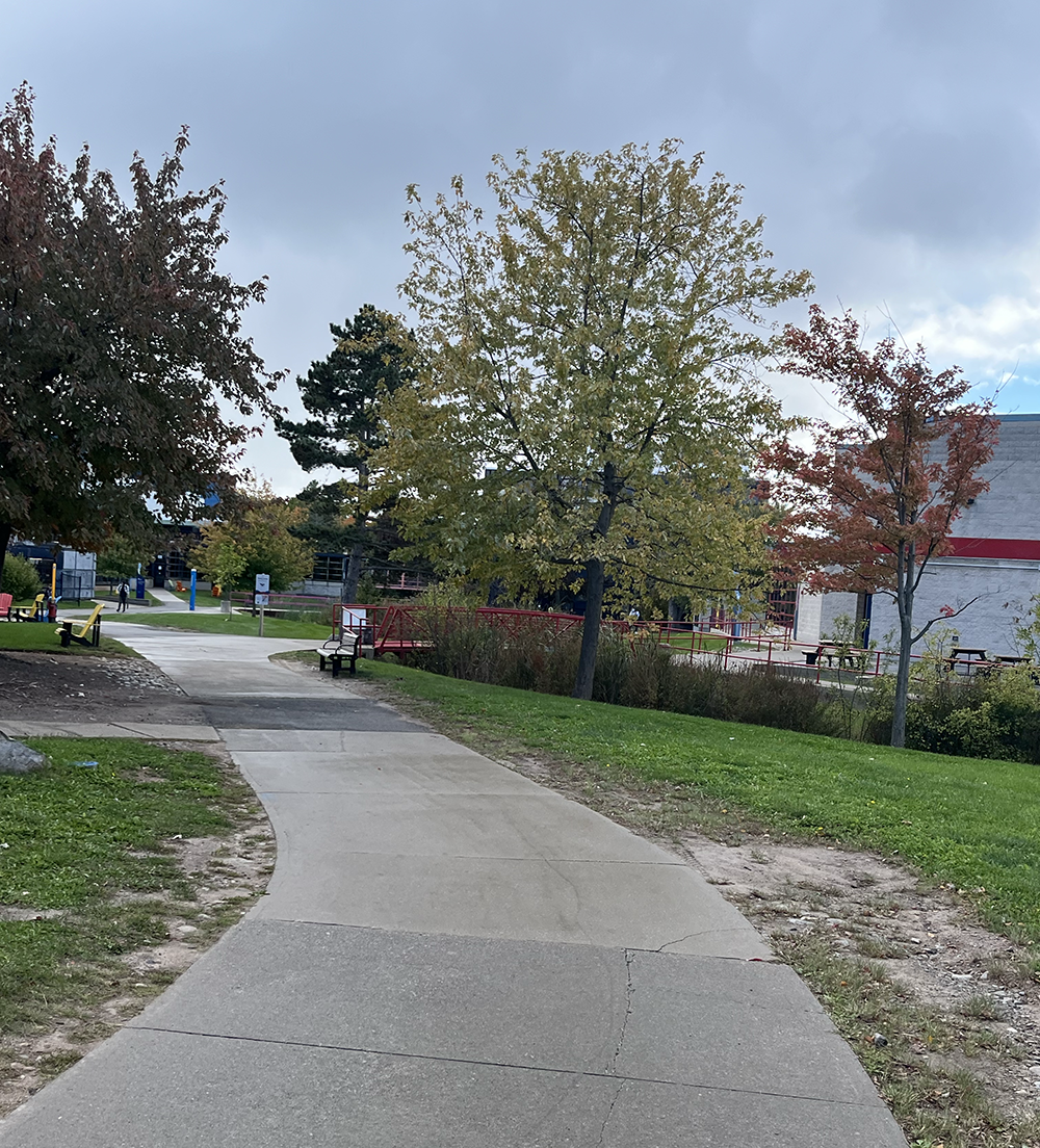 Sheridan College, small pathway in outside area