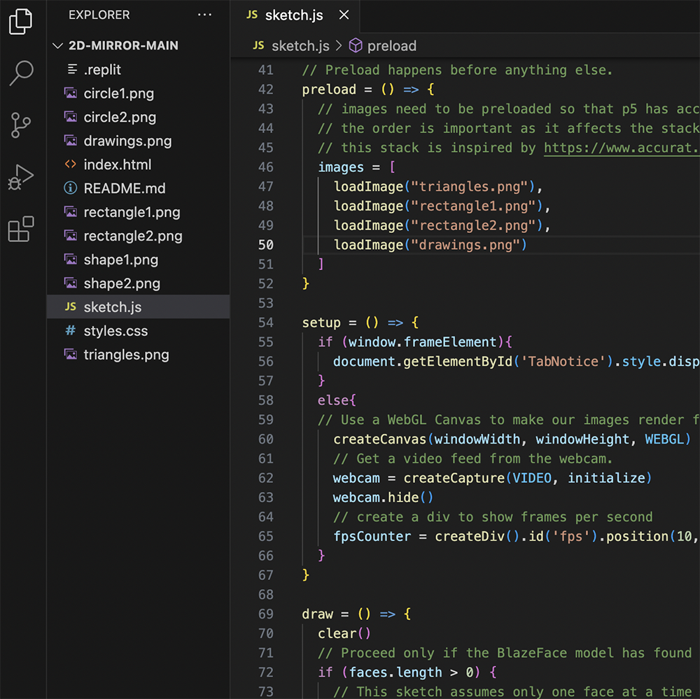Putting the png files into VS Code