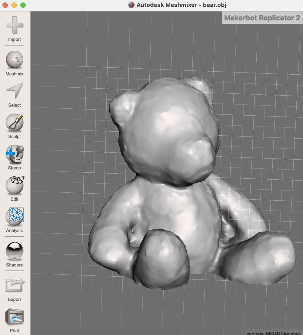 Using Meshmixer to add the bottom and sculpt the model with smoother surface #5