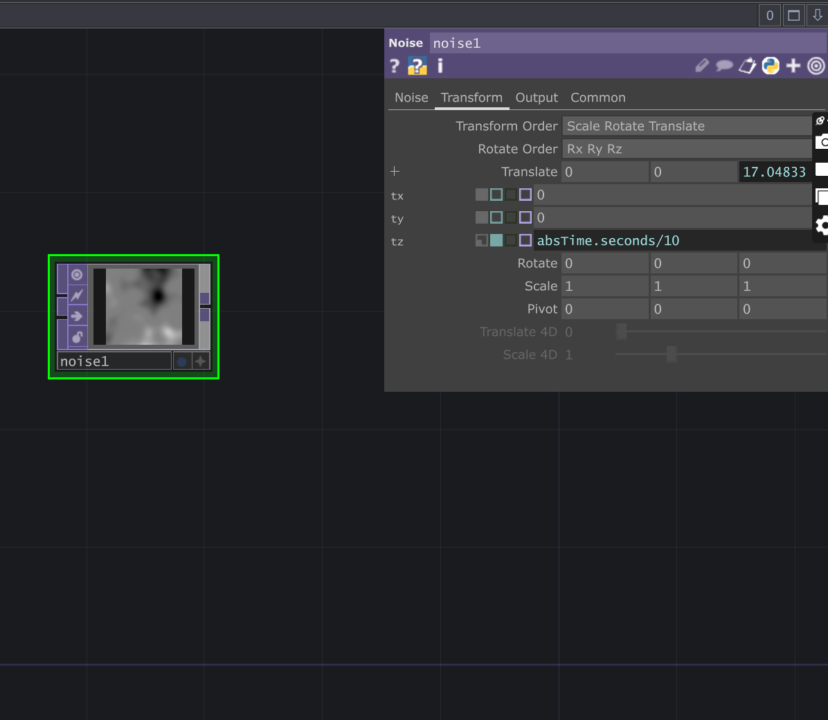 This step shows about how we can add the animation for the noise, this is useful to make the visuals move and works well if we want the visuals to be dynamic.